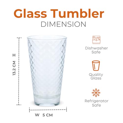 Image of Yera Classic Tumbler Set of 2, 320 ml Each | Transparent | Hot & Cold Drinks, Juice, Cocktail, Milkshake, Smoothie | Ideal for Home, Party, Restaurant, Gifting | Special Occasions
