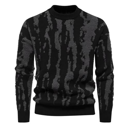 Mens Oversized Sweaters Y2K Aesthetic Patchwork Graphic Warm Crewneck Knitted Casual Pullover Long Sleeve Jumpers