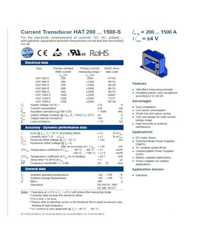 Capteur HAT1200-S boucle ouverte pour mesurer un courant nominal 1200A - 3