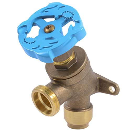 SharkBite 1/2 Inch x 3/4 Inch MHT Garden Valve Multi Turn Push to Connect Brass Plumbing Fitting PEX Pipe Copper CPVC PE-RT HDPE 24622LF