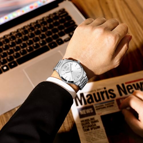 Image of NIBOSI Watch for Man Analog Minimalism Dial Quartz Mens Watch Business Black Wrist Watch Polycarbonate Strap Waterproof