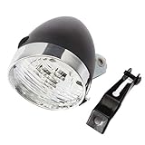 Eioflia Black Vintage Bike Headlight with Bracket 3 LED Retro Bike Front Light Cycling Bike Fog Head Night Safety Lamp,Bike Accessory