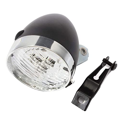 Eioflia Black Vintage Bike Headlight with Bracket 3 LED Retro Bike Front Light Cycling Bike Fog Head Night Safety Lamp,Bike Accessory