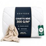 SOHYGGE – Couette Bébé 300gr/m2 – Enfant – 75x120 cm pour Lit Bebé 60x120 cm – Anti Acarie...