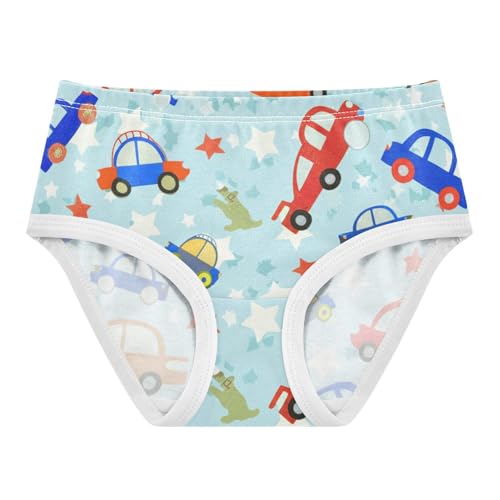 Toddler Girls Underwear 2t Cotton Panties Little Girl Colorful Briefs Kids Undies Cute Cartoon Cars Blue