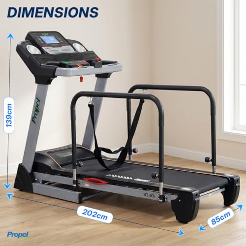 Image of Propel FitnessOne ST 93i Senior-Friendly Treadmill with Adjustable Handrails & Safety Belt, 8 HP Peak Motor, 1510 x 530 mm Belt, 12 Auto Incline, 0.2-10 km /h
