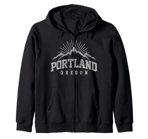 Portland Oregon Mountains Nature PNW Outdoor Souvenir Zip Hoodie