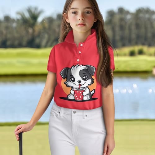 Girls Tennis Shirts Size 5-16 Short Sleeve Collared Tank Tops for Kids4