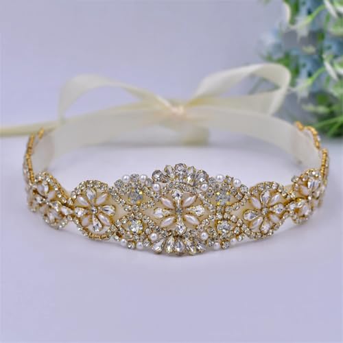 Gold Wedding Belt, Rhinestone Dress Belt, Applique Trim Bridal Wedding Decorative Belt4