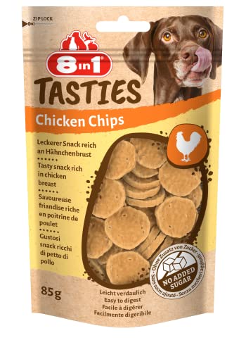 8in1 Tasties Chicken Chicken Pollo - Deliciosas golosinas sin Gluten de pechuga de Pollo, 85 g