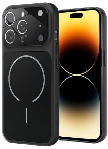 Image of SHINESTAR Premium Luxury Case Compatible with iPhone 14 Pro Max | Protective Back Cover with Camera Lens Safety | Wireless Charging Support | Slim Fit Durable Design | Enhanced Grip Protection Black