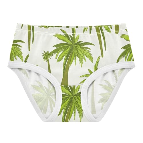 Cotton Toddler Girls Underwear Green Palm Trees Beige Girl Panties Cute Durable Undies Kids Briefs 2t