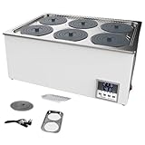 Digital Thermostatic Water Bath, Electric Lab Heater with LCD Backlight, Stainless Steel Lining, 100℃ Temperature Control, 8 Hole Laboratory Accessory