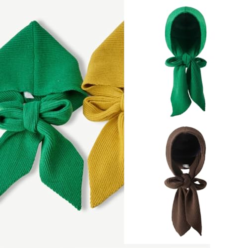 Women Solid Color Crochet Hooded Scarf Hat for Skiing Hiking l Lady Windproof Shawl Hat with Ear Flap2