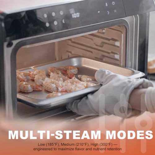 ROBAM Toaster Steam Combi Oven, Countertop Air Fryer 20-in-1 Oven with Convection & Grill, Stainless Steel Interior, 3-Layer Insulated Glass Door, 3 Steam Modes, 30 Built-In Recipes (White) - Image 6