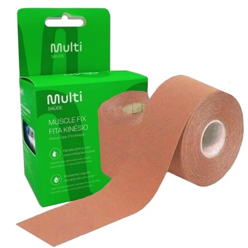 Fita Kinésio Multilaser Muscle Fix 5x500cm Rolo Bege - HC041