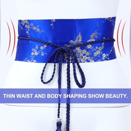 Women Japanese Kimono Robe Waistband Self Tie Wrap Around Waist Belt with Tassel for Yukata Robe Accessories4