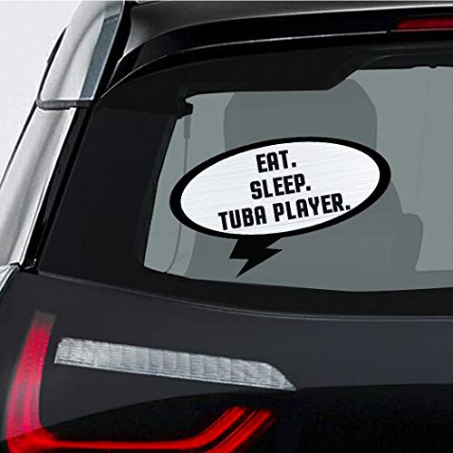 Makoroni EAT Sleep Tuba Player, CAR Magnet-Magnetic Bumper Sticker 3.5x6 or 5x9 inc, DesA32