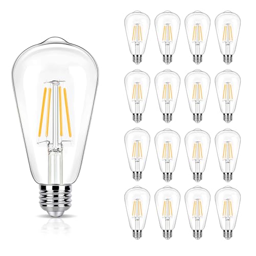 winsaLED 16 Pack LED Edison Bulbs 40w Equivalent, 4 Watt LED Filament Bulb, 3000K Warm White ST19 Light Bulb, 450lm E26 Vintage Bulbs for Ceiling Light Fixture, Not Dimmable