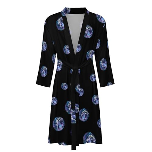 Zodiac Capricorn Sign Funny Men's Robe Lightweight Soft Bathrobe Long-sleeve Spa Robes4