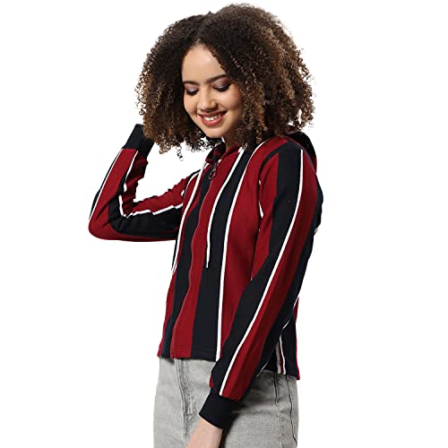 Image of PINACOLADA Women Cotton Zipper Sweatshirt Relaxed Fit for Casual Wear | Full Sleeves | Stylish Sweatshirt Crafted with Comfort Fit and High Performance for Everyday Wear