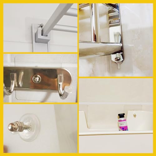 Image of 2025 Upgraded Drill Free Adhesive Hooks, 10PCS Picture Hangers Without Nails Wall Hooks Adhesive for Hanging Adhesive Wall Mount Screw Hooks, Hang On Wall Without Nails for Kitchen, Bathroom, Home