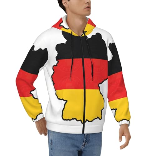Sweat zippé homme à motif carte de l'Allemagne avec cordon