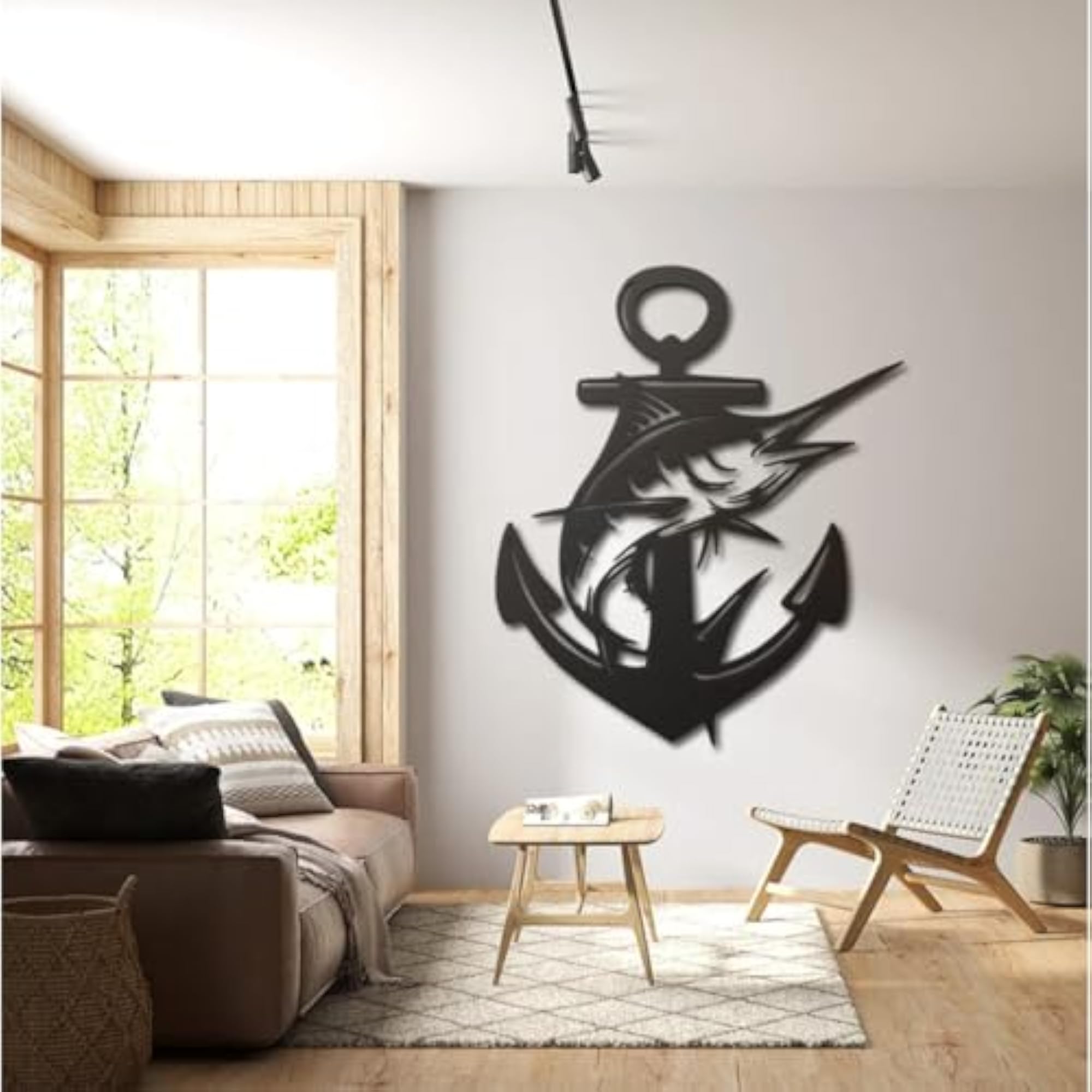 Marlin Fish Metal Wall Art, Coastal Decor