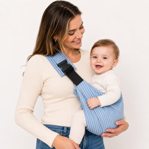 Image of Velvet Baby Sling Carrier,Toddler Carrier New Baby Carrier Newborn to Toddler,Portable Lightweight Non-Slip Hip Seat Carrier 0-3 Year (Sky-Blue)