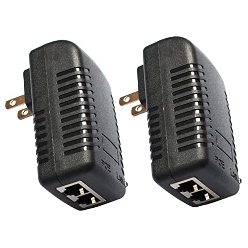 Inyector Passive PoE JacobsParts 48 V 0,5 A 24 W IEEE 802.3af para cámaras IP, teléfonos y puntos de acceso WLAN (paquete de 2 unidades) miniatura 1