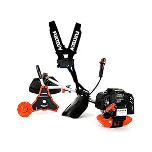 FUXTEC FX-MS152 Petrol Strimmer & Brush Cutter 2-in-1 | 52 cc 3 HP 2-Stroke Engine, Dual-Line Tap-and-Go Head, 3-Tooth Metal Blade, Easy Start, Stepless Speed Control & Comfort Harness