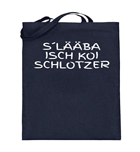 Sac en toile de jute ultra résistant à longues anses bleu foncé dimensions 38x42cm