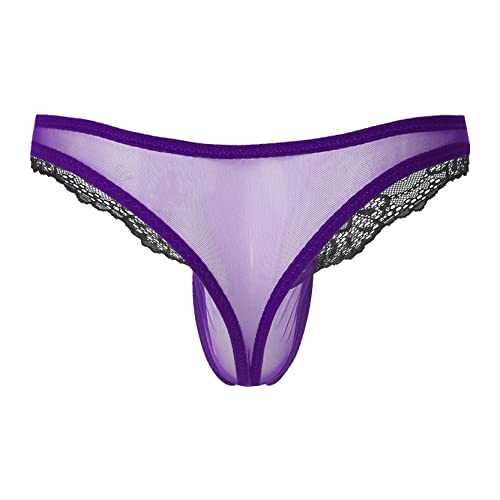 Sissy Mesh Lace Panties for Men Open Front Bikini Briefs Underwear See-Through Hot Underpants2