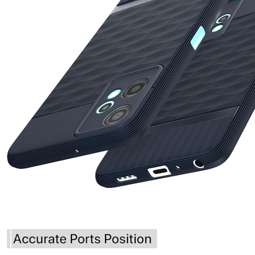Image of Pikkme Back Cover for OnePlus Nord CE 2 Lite 5G Camera Protection 3D Hexa Cube Design Silicone Protective Bumper Case (Blue)
