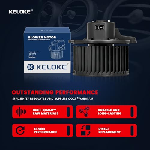 Image of KELOKE Front HVAC Heater Blower Motor Fan Compatible with Hyundai Elantra 2007-2010, Santa Fe 2007-2009, Genesis 2009-2013, Equus 2011-2013, Veracruz 2007-2012, with Fan Cage, Replace# 700222
