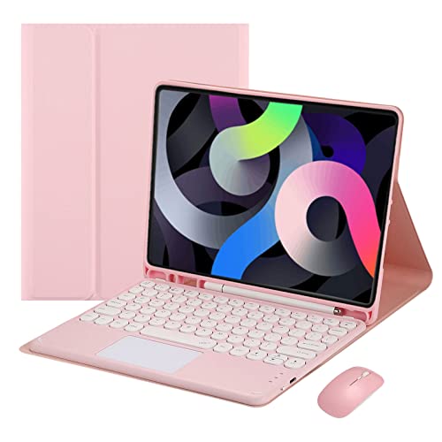 ECYASR Keyboard Case for Samsung Galaxy Tab S6 Lite 10.4' 2022/2020, Wireless Bluetooth Trackpad Keyboard and Mouse, Slim Lightweight Cover with S Pen Holder (Model SM-P610/P613/P615/P619),Pink