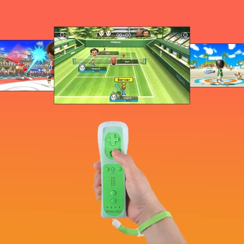 Dliaonew 2 Psck Remote Controller Build In Motion Plus And Nunchuck For Wii/Wii U, Gamepad With Silicone Case And Wrist (Green And Blue) #TOP6