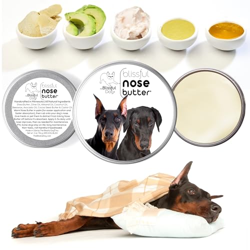Image of The Blissful Dog Doberman Nose Butter, Versatile Dog Nose Balm for Dry Nose, Handcrafted Nose Moisturizer, Easy-to-Apply Dog Essentials, Unscented, 2 oz.