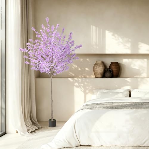 6ft Artificial Winter Jasmine Tree, Faux Forsythia Plant with Cement Base - image 9