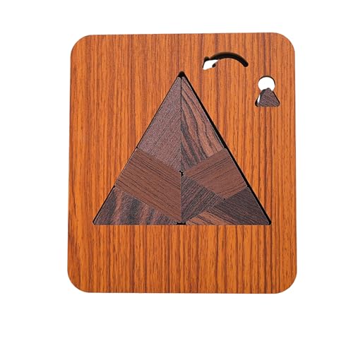 Image of Wooden Triangle Puzzle Board Game, Educational Brain Teaser for Kids and Adults