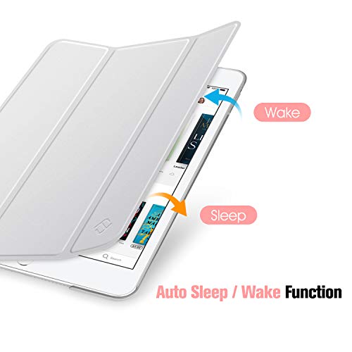Fintie for iPad Mini 5 2019 ケース クリア 半透明 バックカバー Pencil 収納可能 ペンホルダー付き 薄型 軽量 スタンド オートスリープ機能 第5世代 7.9 インチ 保護カバー(モデル番号A2133、A2124、A2126、A2125) (モデル番号A2133、A2124、A2126、A2125) (シルバー)
