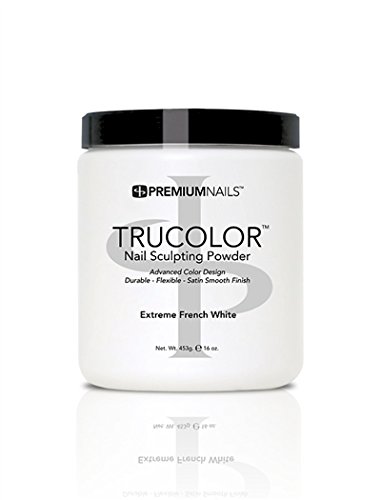 Premium Nail Acrylic Nails Trucolorpowder - 16oz/453g - Extreme French White