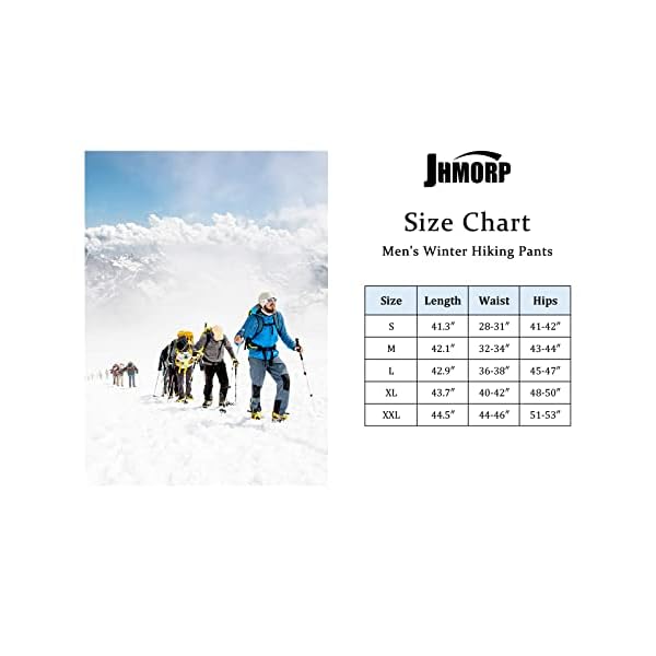 JHMORP Men's Snow Ski Pants Waterproof Softshell Insulated Fleece Lined Winter Work Fishing Outdoor Hiking Pants with Belt (Cool Gray,CA L) - Image 8