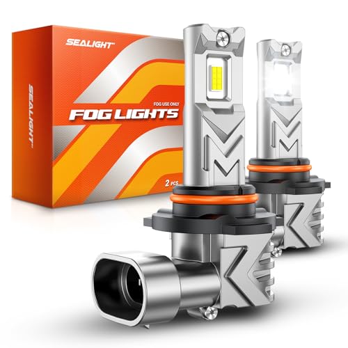 Image of SEALIGHT 9145 H10 LED Fog Light Bulbs, Bright White 6500K, Plug and Play H10 9140 9145 LED Fog Lights for Ford F-150, Chevy Silverado 1500