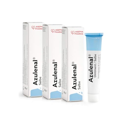 Azulenal Salbe mit Guajazulen entzündungshemmende Creme bei Hautirritationen Juckreiz - auch bei Hämorrhoiden Analfissuren lindert Rötungen Brennen Schmerzen und Spannungsgefühle - 3er Pack