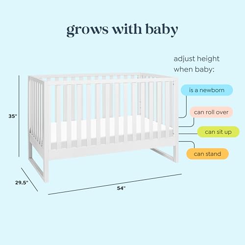 Davinci Hunter 3-in-1 Convertible Baby Crib, GREENGUARD Certified, White - image 5