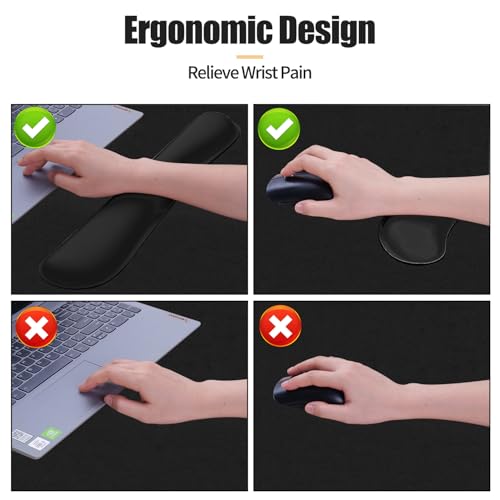Image of Leather Desk Pad, Black Desk Mat, Non-Slip Desk Protector Mat, Leather Desk Blotter, Computer Desk Pad, Waterproof Desk Mat for Home Office and Decor(31.5x15.7 Inches)