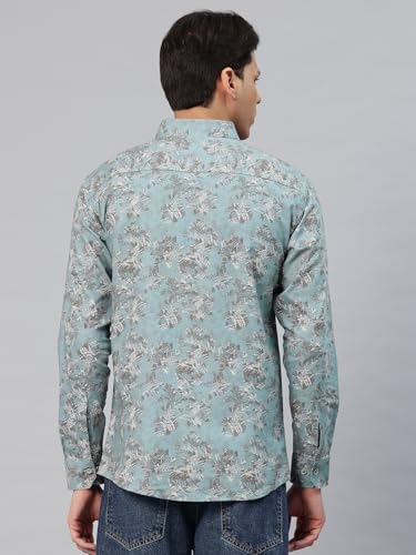 Image of Majestic Man Men's Stylish Floral Print Slim Fit Casual Shirt - Pure Cotton| Full Sleeve | Trendy & Comfortable