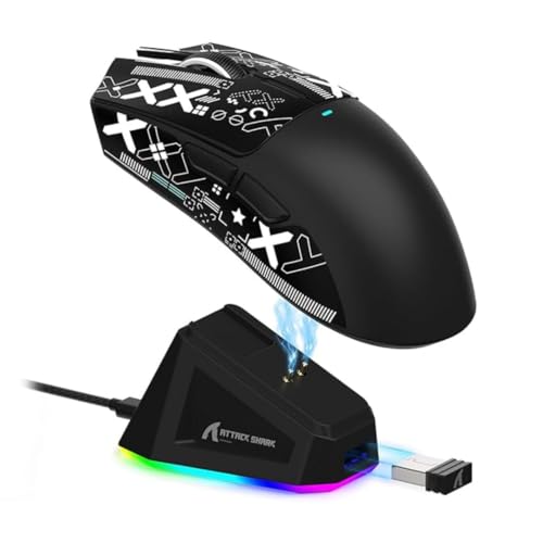 Mouse Gamer Attack Shark X11, Preto, RGB, 22000 DPI, Conexão Tri-...