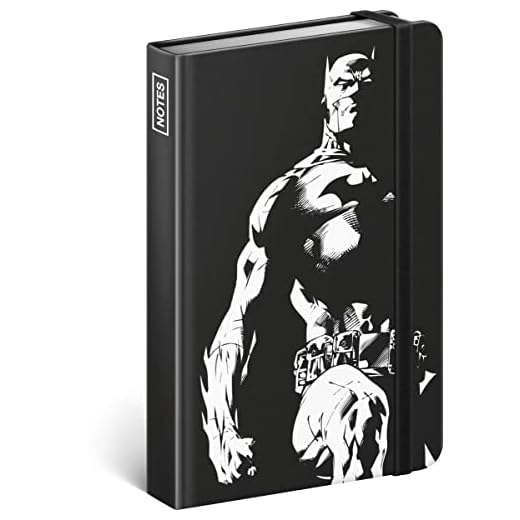 Cuaderno a rayas, pequeño cuaderno para adultos y niños, cuaderno de notas de tapa dura (Batman – Dark Knight)